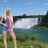 Patriotic Grace at the American Falls