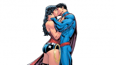 Superman Wonderwoman - comic, superman, cartoon, wonderwoman