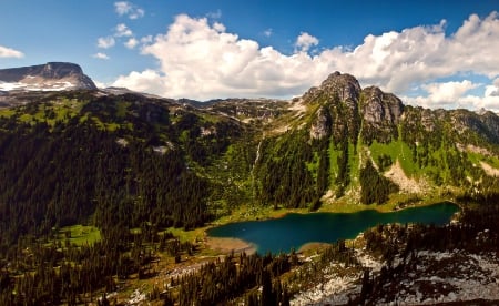 Mountains - nature, mountains, lake, forest