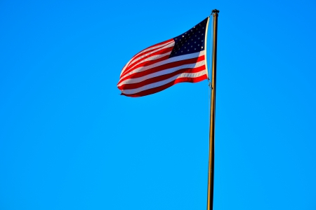 Blue Sky Glory - red white and blue, american flag, Blue Sky Glory, blue sky, old glory