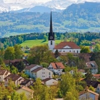 church in a lovely hill town