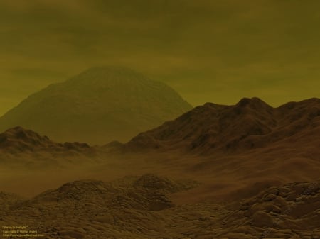 Venus in twilight - sulfur, acid, yellow, clouds