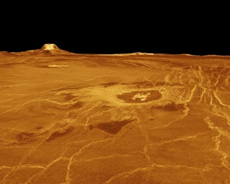 Venus 3D - underneath, atmosphere, dense, surface