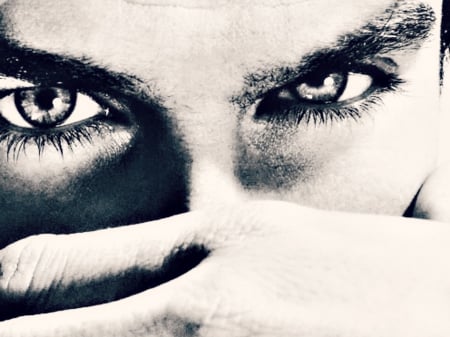 Ian Somerhalder - actor, eyes, man, vampire diaries, black, white, hand, Ian Somerhalder, damon