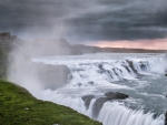 gullfoss waterfalls on the hvitau river in iceland