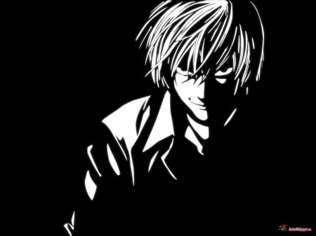 Death Note - mean, white, stare, blak