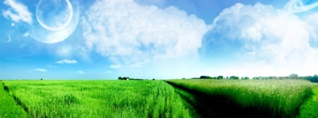 Landscape - sky, land, landscape, grass