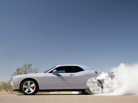 Smoking Tires - 2009 dodge, challenger, smoke