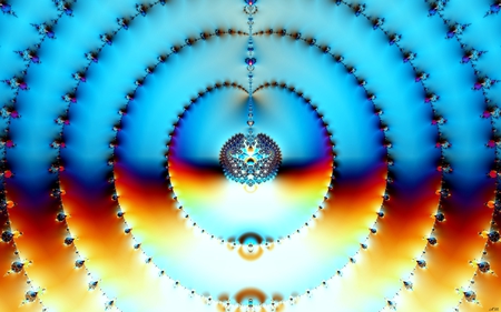 The Pendant - computer art, blue, fractal