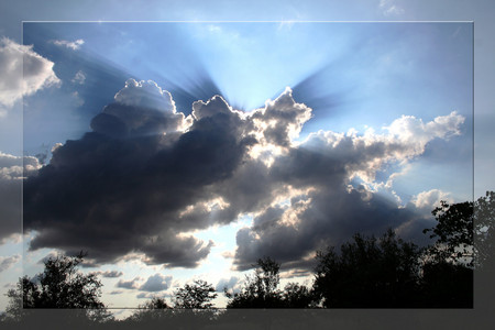 Clouds and rays - nature, sky