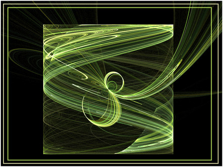 Twisted green - green, abstract