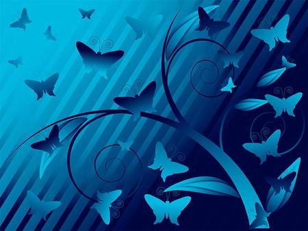 Butterflies - abstract, blue, butterflies