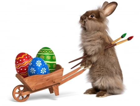 Happy Easter - easter, rabbit, happy easter, eggs, bunny, easter eggs