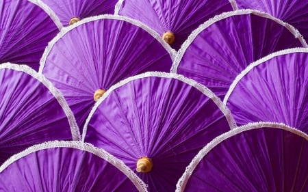 Umbrellas - vara, summer, japanese, asian, white, purple, abstract, pink, umbrella