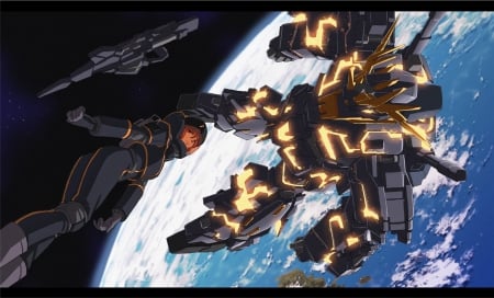 Banshee Gundam & Marida Cruz - UC Era, space, mecha, Unicorn Gundam, Gundam, Banshee Gundam, Earth, pilot