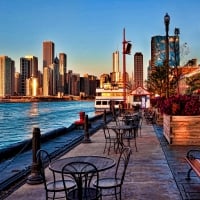 Pier Sunrise - graphics - Chicago