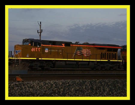 Union Pacific diesel locomotive - up, train, railroad, train engine