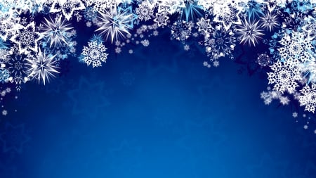 Blue Snowflakes - shapes, graphics, snowflakes, blue, vector, textured