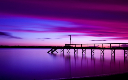 Purple Evening - beach, sunset, evening, sea