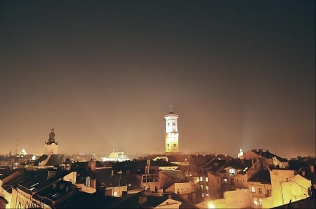 Lâ€™viv at night - ukrainian city, ukraine, photography, night, lviv