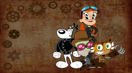 Steampunks Unite Again Wallpaper - el tigre, tv series, my life as a teenage robot, invader zim, tuff puppy, jenny wakeman, cartoons, zim, manny rivera, nickelodeon, dudley puppy