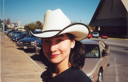 Cowgirl Upclose - style, girls, western, women, hats, cowgirls, buildings, outdoors, fun, female, cars, fashion