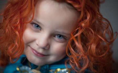 Princess Merida? :) - princess merida, redhead, girl, adorable, eyes, blue, child, smile