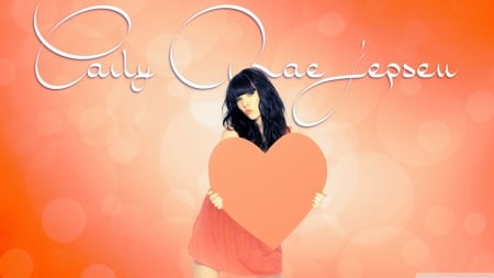 carly - orange, cute, model, heart