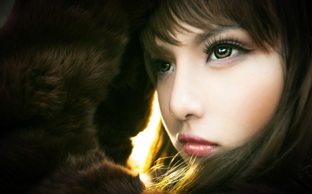 Mitu Kat - beauty, woman, fur, mitu kat, girl, oriental, asian, model