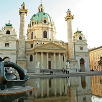 lovely st. charles church in vienna austria