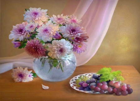 Chrysanthemum - flower, still life, chrysanthemum, art