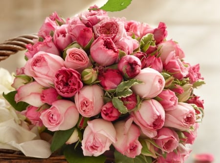 Pink Bouquet - flowers, bouquet, roses, pink roses