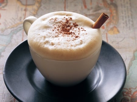 Cappuccino - drink, coffee, cappuccino, cups, cinnamon, drinks, cup