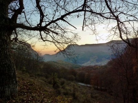 Beautiful Sunrise - photography, sunrise, forest, photo, Bulgaria, mountain, tree, nature, sky