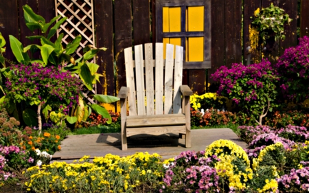 Relaxing - flowers, home, garden, chair