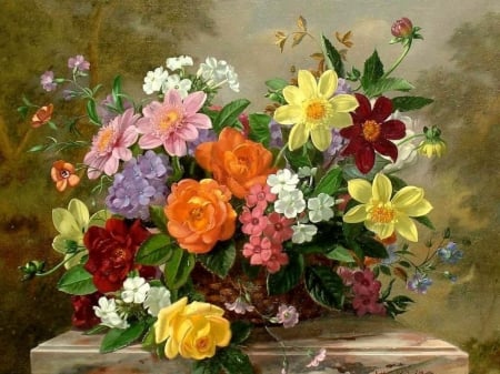 Beautiful Floral Painting - beautiful, flowers, floral, painting, colors