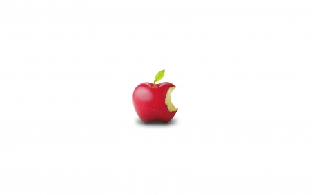 Simple apple - techology, beautiful, simple, white, red, texh, computer, fruit, mac, color, apple, fine, iphone