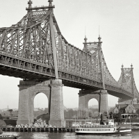 vintage queensboro bridge in nyc