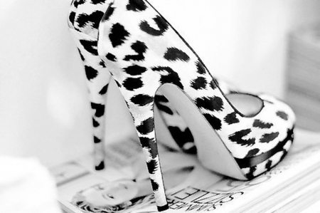 Femininity - accessories, glamour, femininity, fashion, two colors, black and white, Shoes with heels, magazine