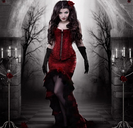 Gothic lady - image, expression, color, new, wallpaper