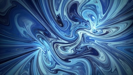 Blue paint - fun, abstract, cool, blue paint, 3d, design