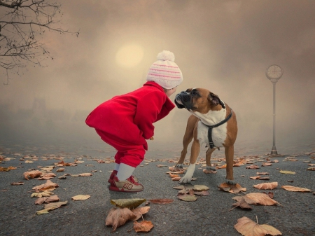 * Sweet girl with dog * - animal, dirl, animals, dog