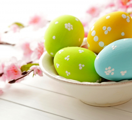 Delicate Easter - eggs, flowers, easter, delicate, spring, pastel