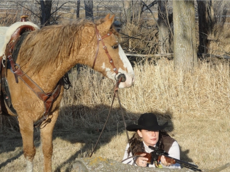 Cowgirl Hunting - fun, female, hats, fashion, cowgirls, style, outdoors, horses, hunting, westerns