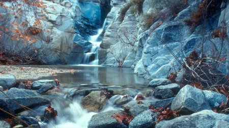 white rock creek - white, creek, gorge, rocks, leaves