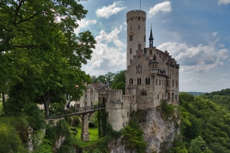 Lichtenstein, Germany - stone, cities, castles, lichtenstein, castle, city, bridge, bridges, germany