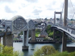 two bridges on the river tamar in england