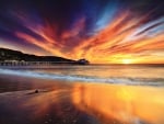 pier under spectacular sunset