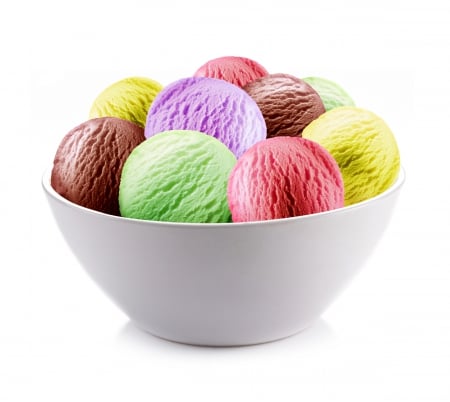 Ice Cream - ice, cream, colorful, sweet, ball, dessert