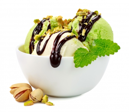 Pistachio Ice Cream - ice cream, pistachio, mint, sweet, chocolate, dessert